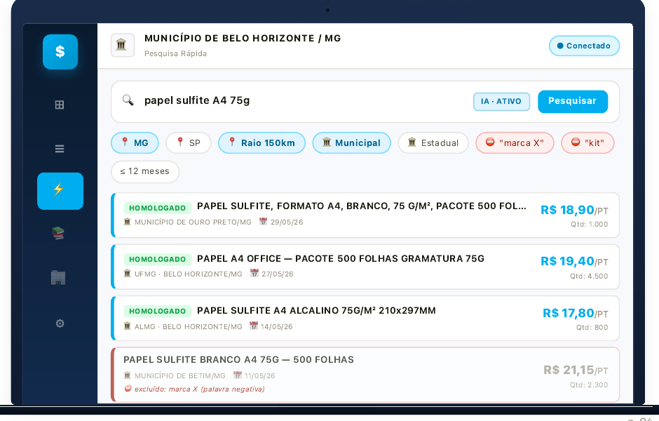 Dashboard do CotaNexus